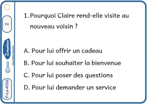 Répondre à des questions explicites sur un texte de 15 lignes QCM