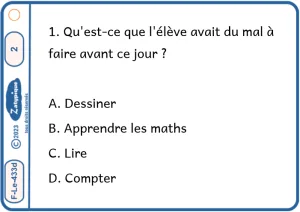 Répondre à des questions explicites sur un texte d'une page QCM