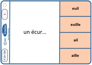 Écrire les mots terminés par ail eil euil