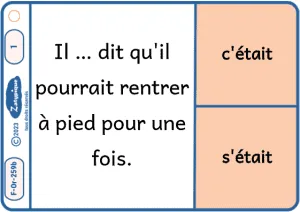 Distinguer c'était et s'était