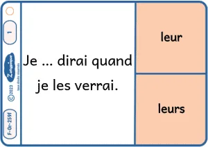 Distinguer leur et leurs