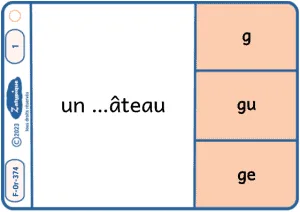 Écrire g gu ge