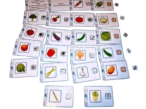 Associer une image en couleurs à la même image en noir et blanc légumes