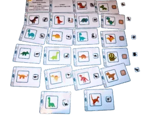 Associer une image en couleurs à sa forme en ombre dinosaures